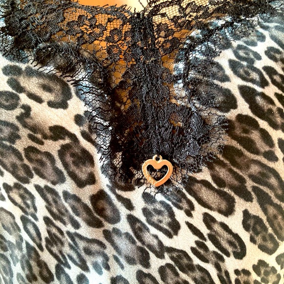 Twin set silk & lace grey leopard slip - Picture 2 of 3